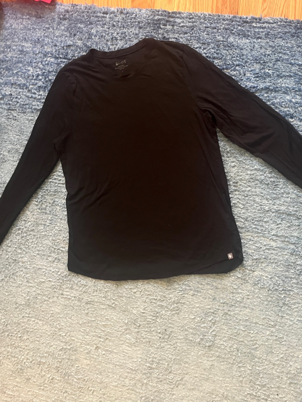 FIGS Black Super Soft Long Sleeve Layering Tee